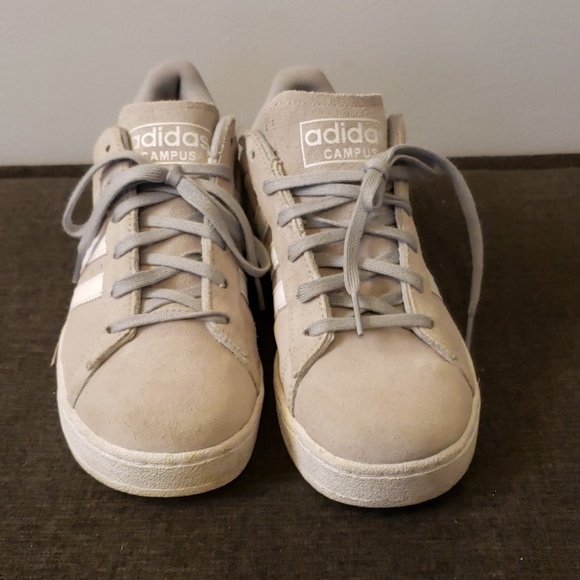 Grey Adidas Campus Sneakers - Picture 2 of 3